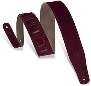 Levy's Leathers MS26-BRG 2.5" Hand-Brushed Suede Guitar Strap, Burgundy