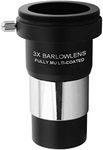 1.25 inches 3X Barlow Lens，M42x0.75mm Thread Interface Metal Barlow Lens for Standard Telescope Eyepiece