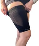 Thigh Compression Sleeve – Hamstring, Quadriceps, Groin Pull and Strains – Running, Basketball, Tennis, Soccer, Sports – Athletic Thigh Support (Single) (1 Sleeve - Midnight Black, M)