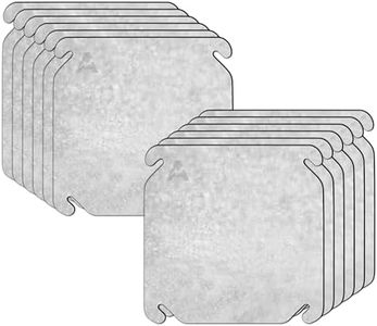 (Pack of 12) Metal Electrical Box Cover, 4x4'' Square, Flat Blank Cover for Electrical Box, Made from Galvanized Steel, with Angled Mounting Slots, for Junction Box Plate