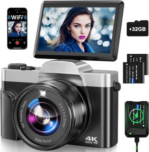 4K WiFi Vlogging Camera – 64MP Video, High-Resolution Content Creator