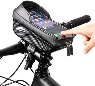 CycEzreal Bike Frame Bag Waterproof, 3D EVA Hard Shell Bike Phone Holder with Sun Visor, Universal Bicycle Top Tube Bag Cycling Pouch for 4.7-7" Phones - Anti-Rubbing Design & Frame-Friendly Mount