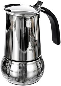 Bialetti Caffettiera Acciaio Inox Kitty New 6 Tazze Bachilite Made in Italy, 6 Cups