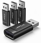 JSAUX USB Data Blocker, (4-Pack) USB-A Defender Only for Quick Charge, Protect Against Juice Jacking, Refuse Hacking Provide Safe Charging- Black