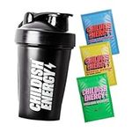 Childish Energy Drink Powder Starter Pack- Focus Boost 150mg Caffeine Drink - Clean Energy Drink Sugar Free - Pre Workout Energy Juice - Sports Running Drink - 3 Packs & Shaker