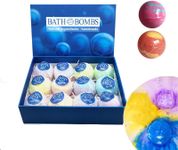 Bath Bombs Gift Set, 12 Pack SPA Bath Bombs Setwith Natural Essential Oil, Rich Fizz, Bubbles, Handmade Bath Bombs for Moisturizing Dry Skin, Christmas Birthday Gifts idea for Women, Mother, Kids, Christmas