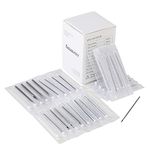 Sterile Piercing Body Needles 12G 14G 16G 18G 20G Stainless Steel Surgical Piercing Tool for Ear Nose Navel Nipple Lip (50pcs, Mixed Size(12G+14G+16G+18G+20G))