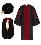 Ariro Unisex Deluxe Doctoral Graduation Gown and Doctoral Hood 8 Sided Tam Package, Scarlet, 51