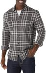 Amazon Essentials Men's Slim-Fit Long-Sleeve Two-Pocket Flannel Shirt, Grey Plaid, M