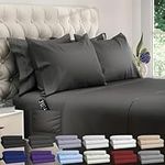 DREAMCARE King Size Bed Sheets - 6 Piece Deep Pocket King Sheets Set - Luxury Hotel Bedding Sets King - Draps Lit King - Elegant Comfort - Shrink & Fade Resistant - (King Extra Deep, Gray)