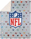 FOCO NFL Ultimate Football Fan All Team Logo Sherpa Blanket - 50"x60" - Soft Warm Cozy - Officially Licensed (NFL - Team Color)