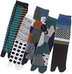 ACMEDE Tabi Socks 5 Pairs, Japanese Style V Toe Flip Flop Big Toe Tabi Socks Stylish Cotton Flip Flop Socks for Women and Men, Unisex Striped Flip Flop Split 2-Toe Tabi Socks Value Pack (Multicolor)