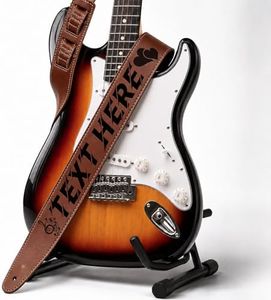 HRDCUSX Custom Guitar Strap - Personalized Guitar Straps with Name for Acoustic Electric Bass Gift for Men Women Players (Pu Leather)