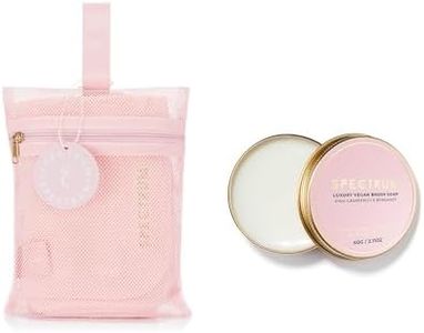 Spectrum Collections Make Up Brush Cleaning Launderette, Microfibre Brush Drying Towel for 32 Brushes, Pink and Make Up Brush Cleansing Soapwith Silicone Cleaning Pad, Pink Grapefruit and Bergamot