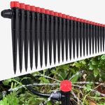 Drip Irrigation Emitters with Lock, Adjustable 360 Degree Water Flow Irrigation Drippers for 1/4" Drip Irrigation Tubing, Micro Spray Drip System Parts for Garden Irrigation System 100Pcs