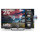 Cello Ctrav-24TZF 24" Tizen OS Smart LED, 12V Traveller TV/DVD, By Samsung, Pitch Perfect Speakers, Netflix, Prime Video, Bluetooth, HDMI, USB, UK Made, Small TV for Motorhomes, HGVs & Boats