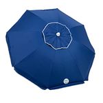 Rio Brands 7' UPF 50+ Beach Umbrella with Integrated Sand Anchor, Blue