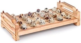 LOVEINUSA Wooden Quail Egg Holder, Quail Egg Container Rack Countertop Quail Egg Storage Tray Stackable with 24 Slots