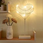 GUOCHENG 3D Heart Shaped Motif Lights Love Heart LED Night Lamps Decorative Mood Light for Nursery Bedroom Birthday Wedding Valentine's Day USB and Battery Power(White)