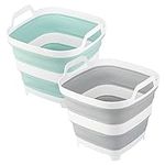 2 Pack Collapsible Ice Bucket with 