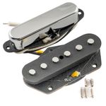 Musiclily Pro Alnico 5 Magnet Single Coil Neck Bridge Pickups Set for Tele Style Electric Guitar, Chrome