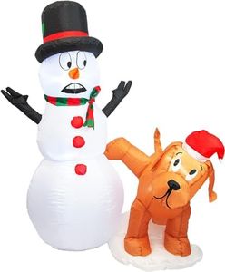 PRODUCTZ Christmas Decorations 4 FT Inflatable Snowman Peeing Dog Holiday Outdoor/Indoor/House/Yard Decor with LED Lights and Free Storage Bag