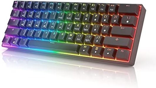 HK GAMING GK61 Mechanical Gaming Keyboard - 61 Keys Multi Color RGB Illuminated LED Backlit Wired Programmable for PC/Mac Gamer (Gateron Optical Yellow, Black)