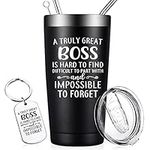 DOEARTE Boss Gifts for Men - A Truly Great Boss is Hard to Find - Boss Day Appreciation Christmas Gifts for Boss, Bosses, Employees, Leader, Manager, Men - Boss Tumbler 20oz