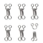 Dreamlover 100 Sets 17mm Silver Metal Rust Proof Hook and Eye Closures Sewing Hooks and Eyes for Bra Clothing Fasteners Trousers Skirt DIY Craft