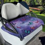 Tomeusey Galaxy Butterfly Golf Cart Covers Universal Golf Cart Seat Cushion for Sports Soft Golf Accessories Club Car Cushion with Holes for Club Car Golf Carts Gifts