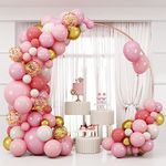 Rozi Decoration Pink Theme Balloons Garland Decorations Set of 77 Pcs Arch Balloons Decoration Kit for Girls First Birthday, Wedding Anniversary Decoration Items, Baby Shower Balloons Set