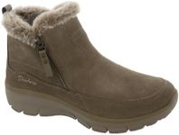 Skechers Women's Easy Going-Cool Zip Ankle Boot, Taupe, 8