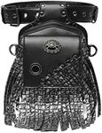 Steampunk Crossbody Shoulder Bag Messenger Gothic Waist Fanny Pack Chain Drop Leg Hip Holster Belt Purse Pouch, Tassel-007, Large