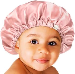 YANIBEST Baby Satin Bonnet Sleep Cap - Double Layer Reversible Adjustable Silky Satin Cap for Infant Toddler(5-12Year,Pink)