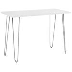 Eden Bridge Designs Computer Desk Modern Laptop Study Desk for Home Office, Hairpin Leg Writing Desk, Wood, White, 42-Inch