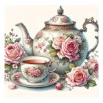 hill froeistung 5D Colorful Teapot Diamond Art Painting Kits for Adults,Teacup,Flower Diamond Art for Beginners, DIY Full Drill Diamond Art Painting(12X12 inch)