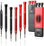 SHALL 6-Piece Precision Screwdriver Set with Case, 12-Size Magnetic Mini Screwdrivers, DIY Repair Tools Kit for Laptop, Glasses, Watch, Electronics (Double-end Phillips/Slotted/Torx/Pentalobe/Triwing)