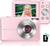 Digital Camera, 2024 Upgraded FHD 1080P Digital Camera for Kids with 16X Zoom, Flashlight, 32GB Card, 44MP Point and Shoot Camera Compact Small Digital Camera for Teens, Girls, Boys, Students - Pink