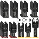 LEILUO 50 Pcs Multitool Blade Kits for Wood Nails Drywall Cutting Oscillating Saw Blades Universal Oscillating Tool Accessories with Storage Bag Compatible with DeWalt Makita Dremel and More