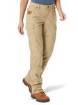 Wrangler Women's Ranger Straight Leg Work Pants Beige/Khaki 10W x 34L, Beige/Khaki, 10