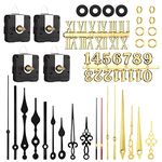 AUXSOUL 45 Pcs Clock Mechanism Kit with 4 Pcs Quartz Silent Movement Kit + 17 Pcs Clock Hands + 24 Pcs Clock Numerals Kit for Replacement, Repair, DIY Wall Clocks