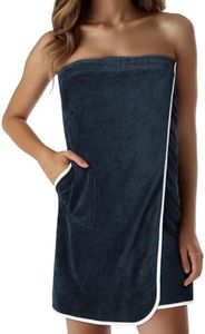HOMELEVEL Toalla de sauna mujer - Toallas SPA gimnasio piscina baño con bolsillo - 100% algodón - Talla ajustable universal - Super absorbente