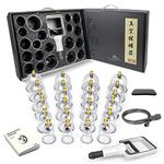 R A Products Cupping Therapy Set 24 Cups Professional Chinese Cupping Set With Pump Suction Cups Cupping Kit For Body Cellulite Muscle Massage,Pain Relief,Physical Therapy