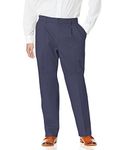 Dockers Men's Relaxed Fit Signature Khaki Lux Cotton Stretch Pants-Pleated, Dockers Navy, 44W x 32L