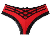 Sofishie Strappy Criss-Cross Panties, Red, Large