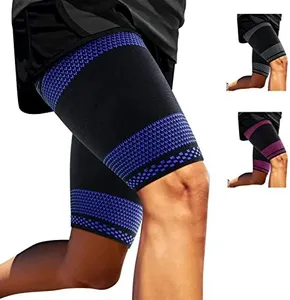 ABYON Thigh Compression Support Sleeves (1 Pair), Thigh Brace Breathable Elastic for Hamstring Quadricep Pain Relief, Anti Slip Upper Leg Sleeves for Men and Women