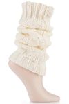 Ladies 1 Pair Elle Chunky Cable Knit Leg Warmers In 4 Colours - One Size - Cream