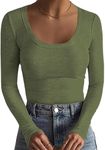 Necooer Women's Casual Tops Ribbed 