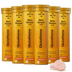 Setu Skin Renew Glutathione Tablets for Glowing Skin | 90 Effervescent Tablets with 500mg L-Glutathione & Vitamin C | Sugar-free Antioxidant & Skin Glow Supplement for Clear Skin | Orange (Pack of 6)