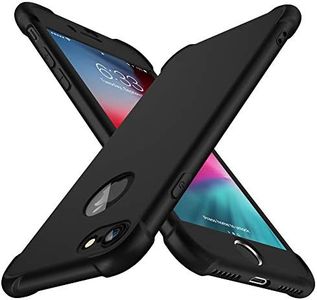 ORETECH Designed for iPhone 8 Case, iPhone 7 Case, with[2 x Tempered Glass Screen Protector] 360° Full Body Shockproof Protection Cover Hard PC Soft Rubber Silicone for iPhone 7/8-4.7''- Black